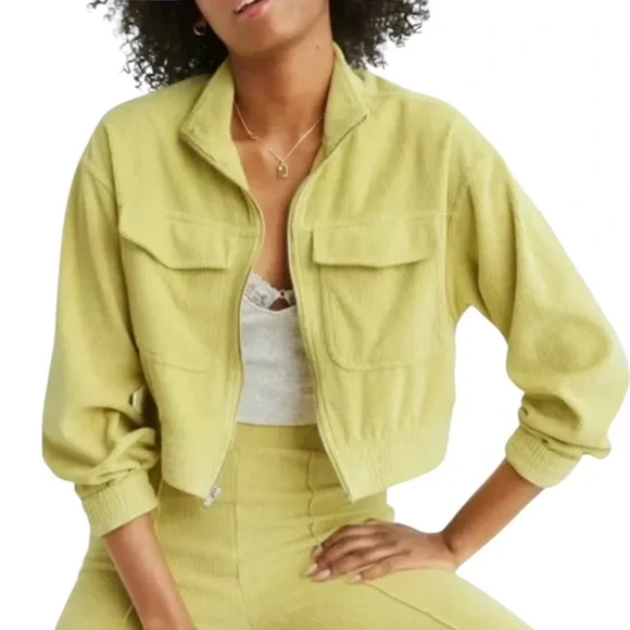 Aerie Groove On Velour Full Zip Cropped Jacket - Picture 1 of 10